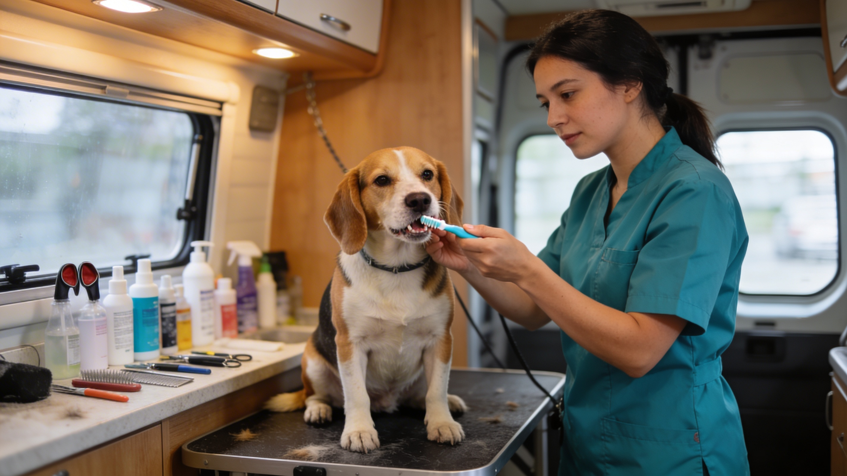Pet teeth brushing and ear cleaning