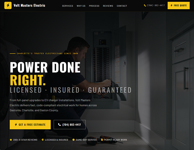 Electrical demo site preview