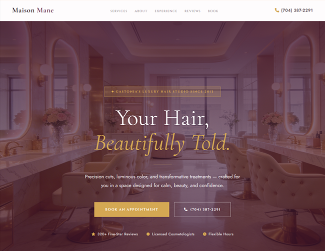 Hair Salon demo site preview