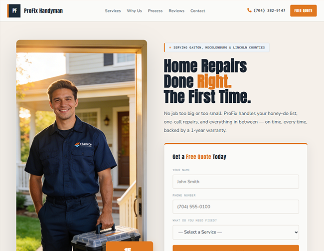 Handyman demo site preview
