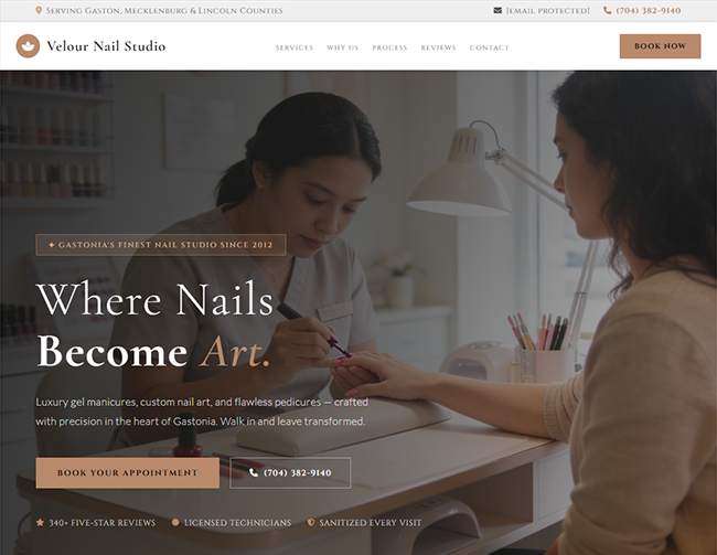 Nail Salon demo site preview