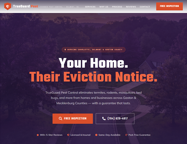 Pest Control demo site preview
