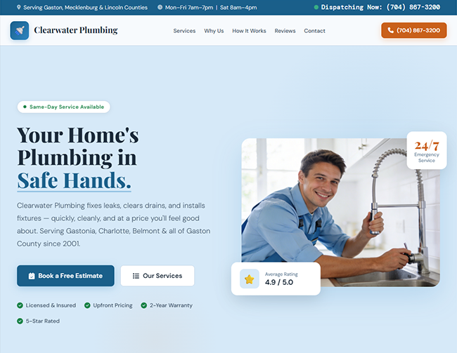 Plumbing demo site preview