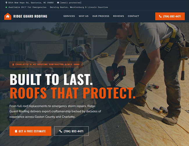 Roofing demo site preview